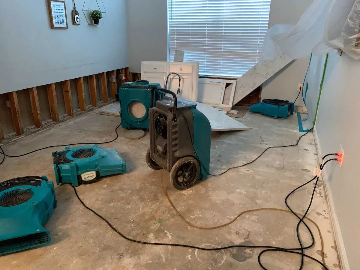 Dehumidifier in flood-cut room for Water Extraction & Removal in Fruit Cove
